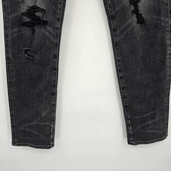 American Eagle Men's Stretch Airflex 360 Distressed Slim Jeans Dark Gray Black - Picture 9 of 14